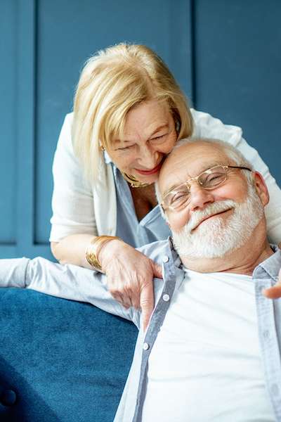 older couple embracing