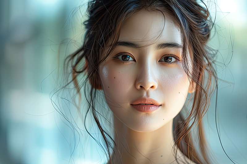 Asian woman's face look so fresh and glass glowing face